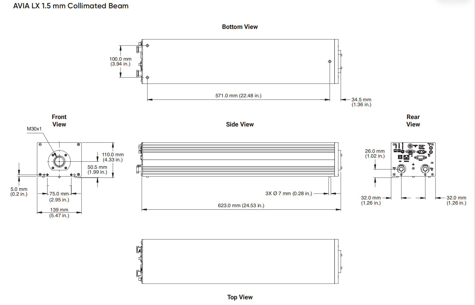 AVIA LX 1.5 mm Collimated Beam Mechanical
