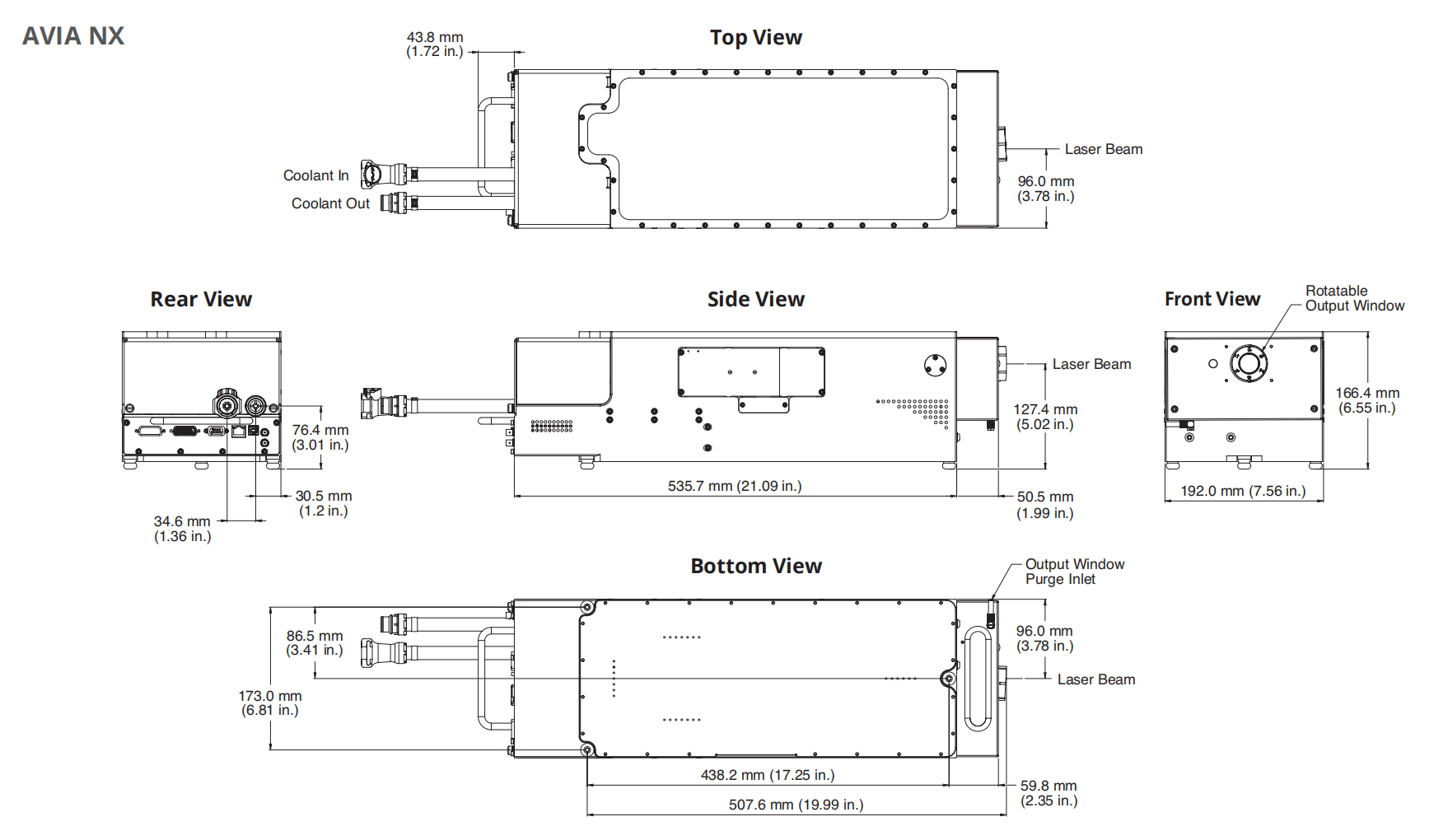 AVIA NX Mechanical Specifications