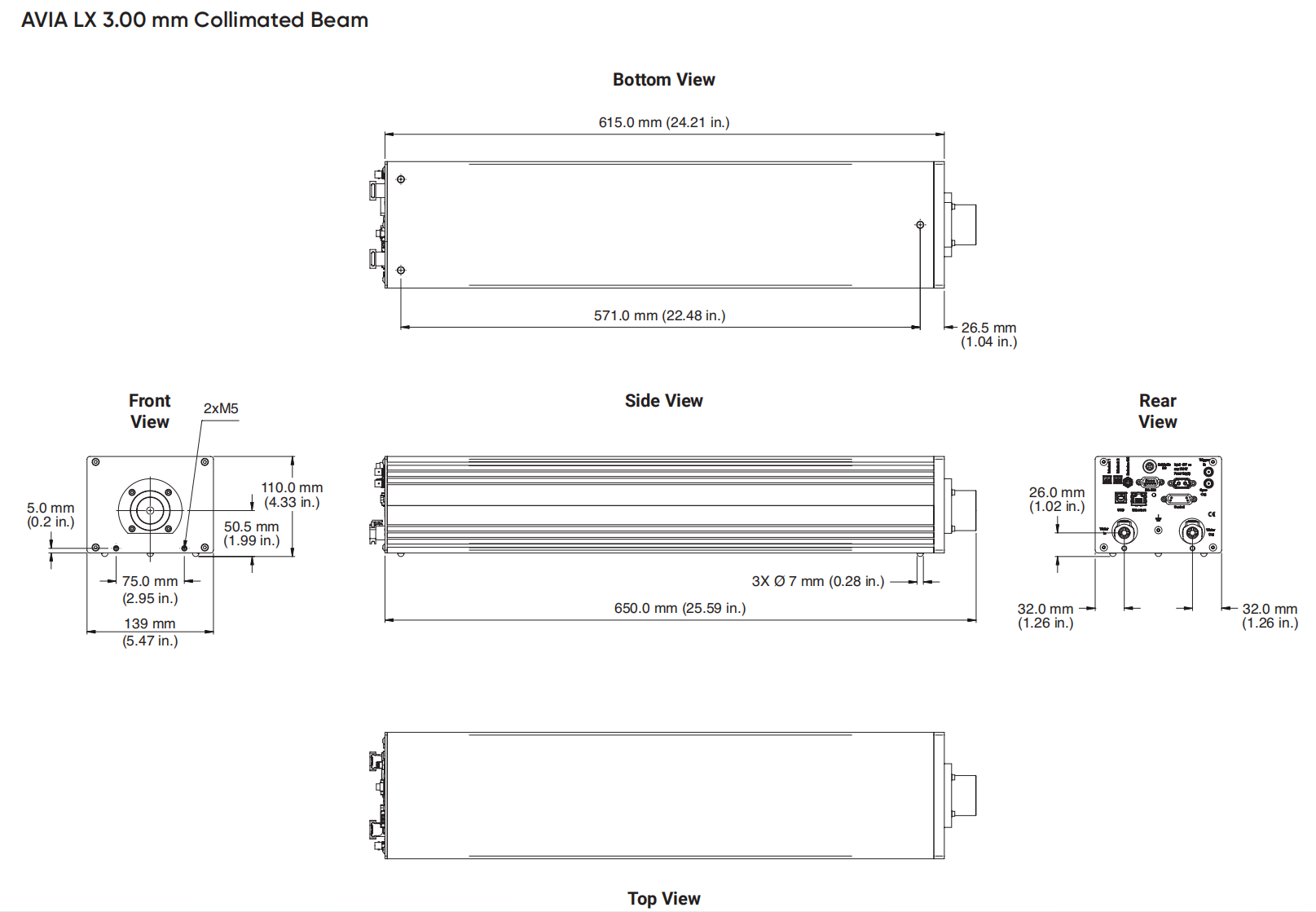 AVIA LX 3.0 mm Collimated Beam Mechanical